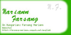 mariann farsang business card